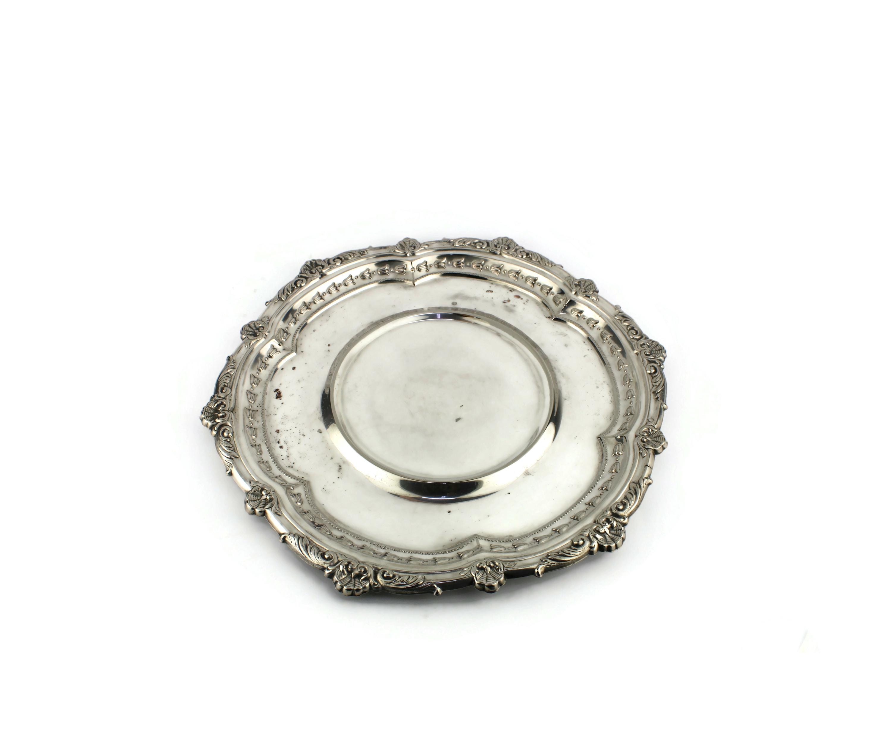 Silver Plated Copper Tray, English Serving Tray, Silver on Copper