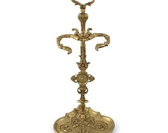 Vintage Brass Umbrella Stand, Victorian Motif Cane Holder, Ornate French Style Stand, Decorative Brass Hall Stand, Antique Entryway Decor
