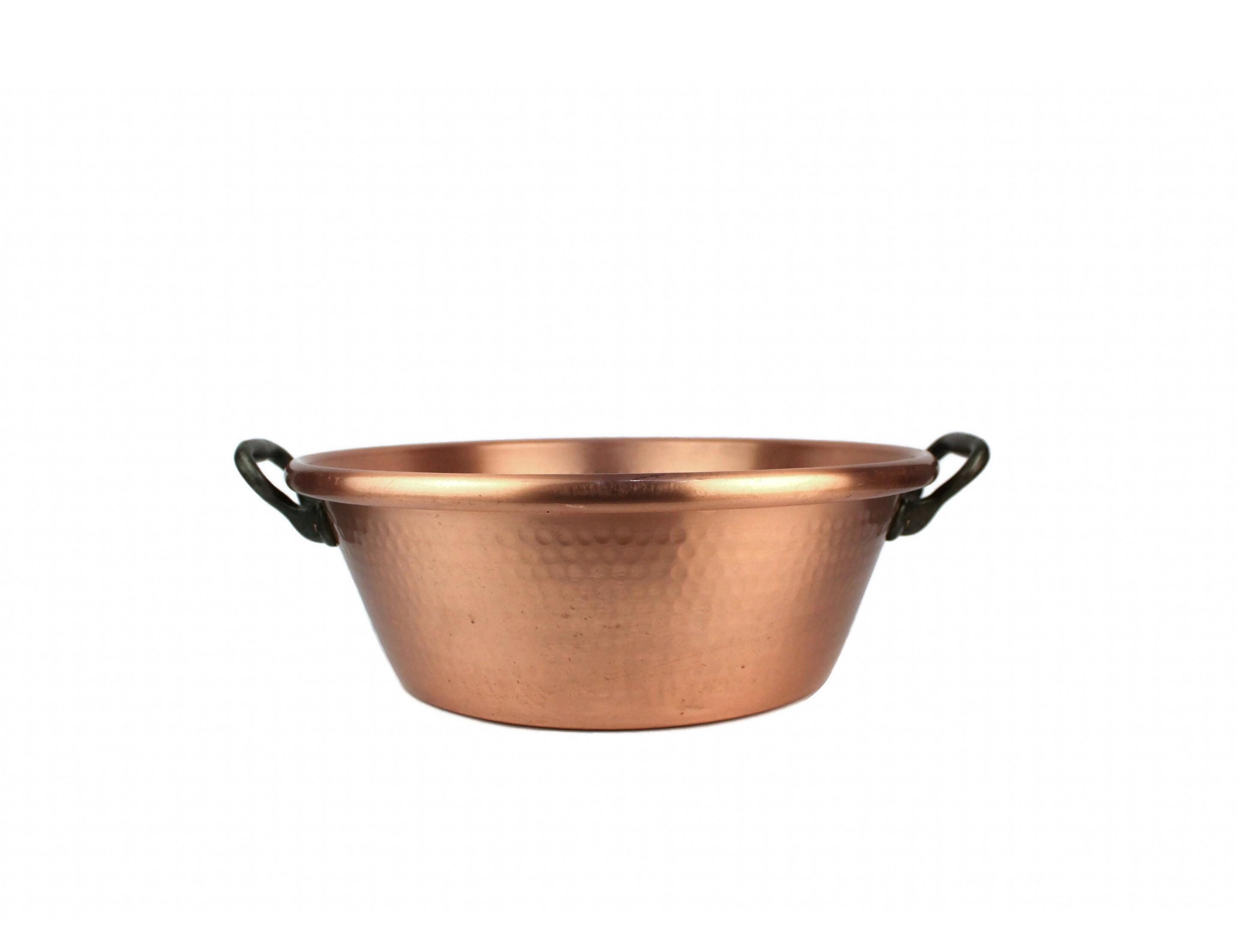 Jam Preserve Pot With Iron Handles, Hand Hammered Pure Copper Preserve Pot, Vintage Cookware, French Cooking Pot, Large 9 Liter Jelly Pan