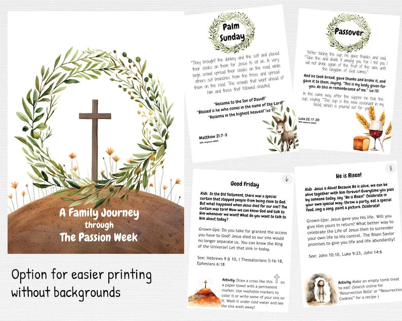 Holy Week Family Devotional Cards (passion Week/the Easter Story) - Etsy