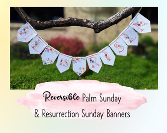 He is Risen/Hosanna Reversible Easter Banner for Holy Week