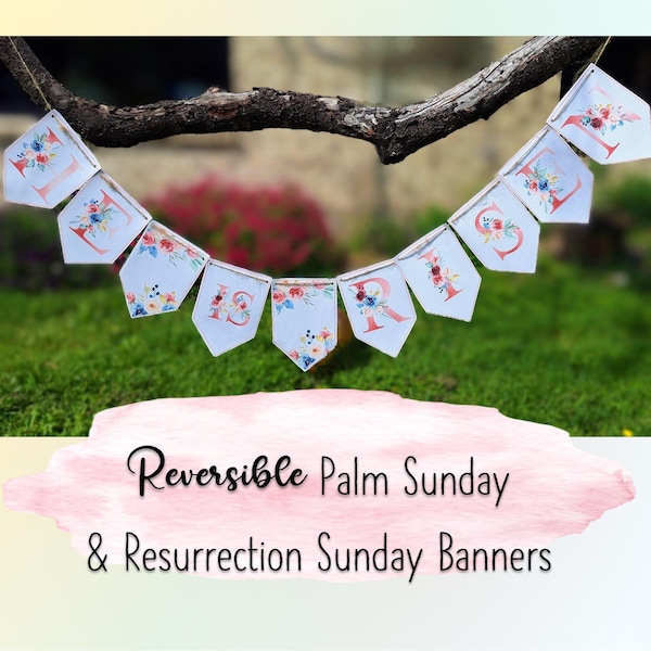 He is Risen/Hosanna Reversible Easter Banner for Holy Week