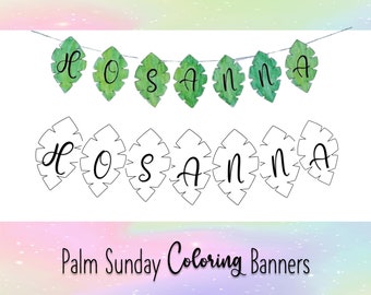 Hosanna/Palm Sunday Coloring Banner Printable Craft