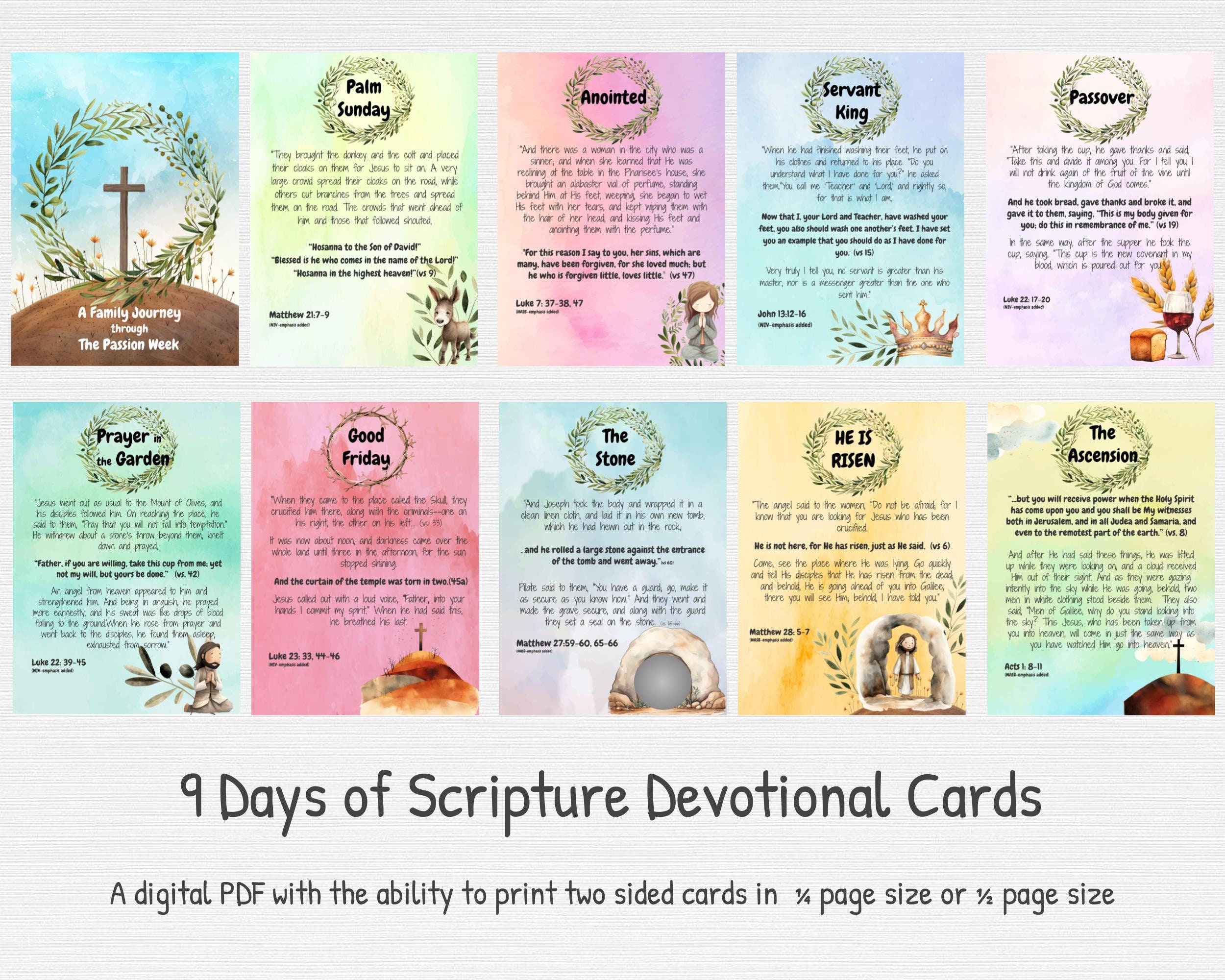 Holy Week Family Devotional Cards (passion Week/the Easter Story) - Etsy
