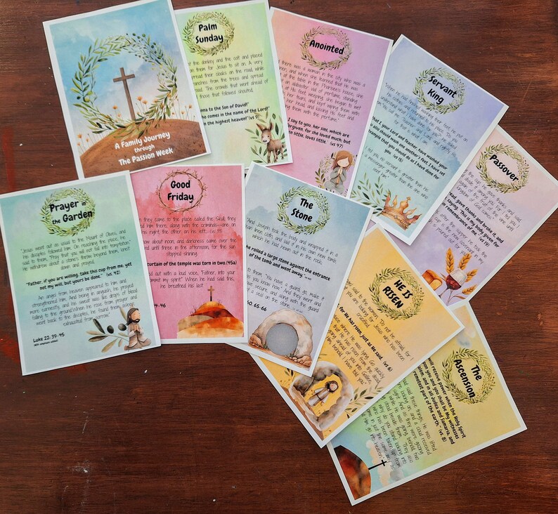 Holy Week Family Devotional Cards (passion Week/the Easter Story) - Etsy