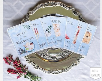 Jesus in der Pessach-Schrift Studienkarten mit Ausmalkarten für messianischen Seder (druckbare PDF-Download)