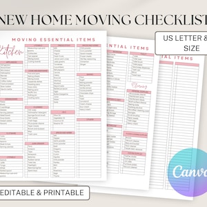 Editable Moving Checklist: New Home Essentials (Printable PDF)