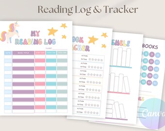 Book Reading Journal Reading Planner Bundle Book Tracker Reading Challenge Book Reading Log Book Review Monthly Yearly PRINTABLE Digital