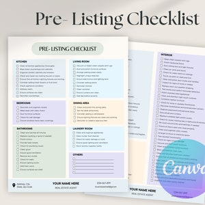 Editable Real Estate Pre-Listing Checklist: Home Seller Guide (Canva PDF)