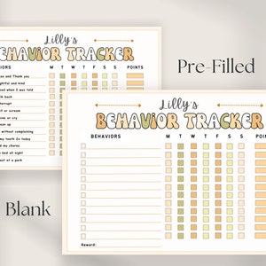 Behavior and Chore Chart Behavior Chart for Kids at Home Behavior Chart ...