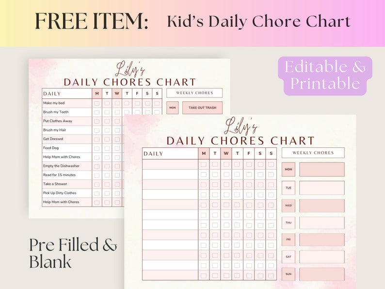 Behavior Chore Chart | Behavior Chart for Kids at Home Behavior Chart ...