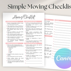 Moving Checklist Printable | Moving Planner | Relocation planner | Moving Binder | Moving Labels | Moving states checklist PDF