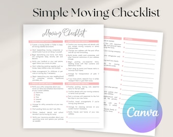 Moving Checklist | Moving Binder Moving Planner | Relocation Planner Moving Labels, Moving State New Home Essential Checklist