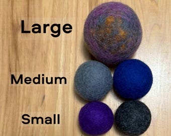Felt Balls handmade of 100% New Zealand Wool, Non-Toxic Bright Colors, Eco-friendly Cat Toys