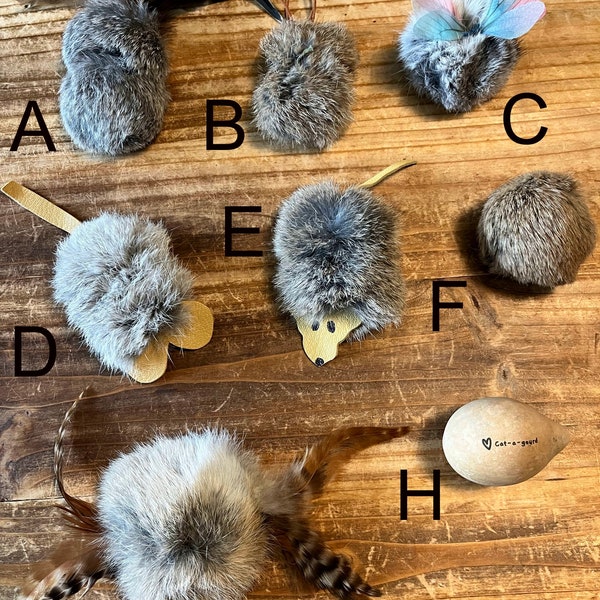 Pick 5  Cat Toys, Rabbit Fur, Feathers, Leather, Dragonfly Wings, Gourd