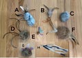 Rabbit Fur Cat Lures: Feather & Leather Interactive Cat Toy - Pick 2