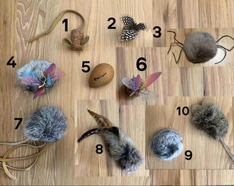 Rabbit Fur, Feathers, Leather, Dragonfly Wings, Gourds and Corks, Pick 5 or get all 10 Toys