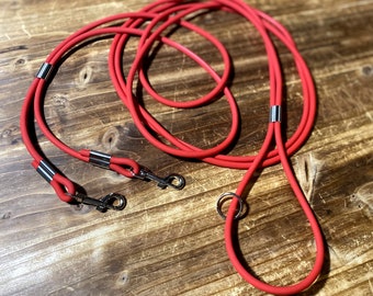 Waterproof Double Dog Leash: BioThane® Coated Rope, Flight Risk Rescue Leash
