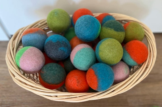 Handmade Felt Balls made from New Zealand Wool, Non-Toxic