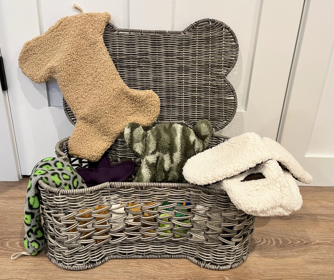 Bone Shaped Toy Boxes With Handmade Dog Toys, You Pick 8 Toys Etsy