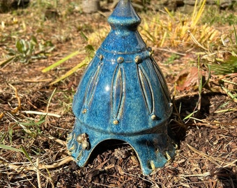 Toad House #45, a perfect get away for your garden friends. One of a kind outdoor accent piece