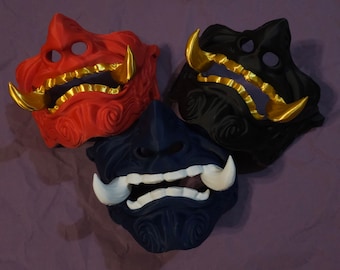 3D printed, Many Colors, Oni Half Mask, wearable