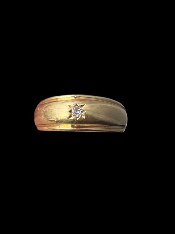 18k Gold and Diamond Starburst Ring - image 1