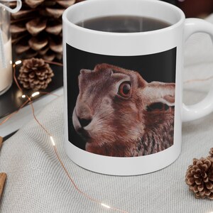 Hare mug, hare, hunting, shooting, woodland, hare mug, hare gift, mug, mugs, coffee mugs, wildlife, pets,11oz Mug