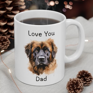 Tazza regalo con cane Leonberger, regalo per papà Leonberger, tazza Leonberger, regalo per cagnolini, tazze da caffè, tazza da 11 once,