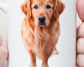 Golden Retriever Becher Schöne Golden Retriever Golden Retriever Becher Geschenk für Hundeliebhaber Hund Mama Weihnachtsgeschenk 11 & 15 Unzen Keramikbecher