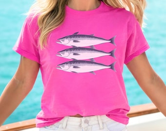 Fisherman Aesthetic Shirt, Sardine Tee Shirt Fisherman Aesthetic Womens Clothing, Sardine Tshirt Seafood Shirt, Nautical Shirt Cruise Shirt