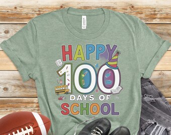 Shirt 100 dagen school, shirt 100 dagen, viering 100e schooldag, studentenshirt, shirt terug naar school, cadeau voor leraar MEER KLEUREN