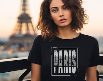 French TShirt Paris Shirt Gift For Paris Lover Parisian TShirt Gift,Chic Paris Girl T-Shirt, Paris Vacation Shirt France Lover (More colors)