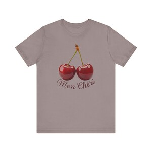 Cherry Coquette Shirt, Mon Cheri Cherry Shirt, Y2K Red Cherries Graphic T-Shirt, Trendy Cherry TShirt for women, Cherry Bomb 90s 2000s Tee image 9