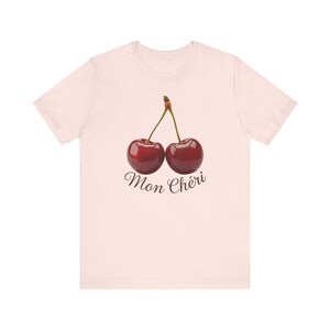 Cherry Coquette Shirt, Mon Cheri Cherry Shirt, Y2K Red Cherries Graphic T-Shirt, Trendy Cherry TShirt for women, Cherry Bomb 90s 2000s Tee image 7