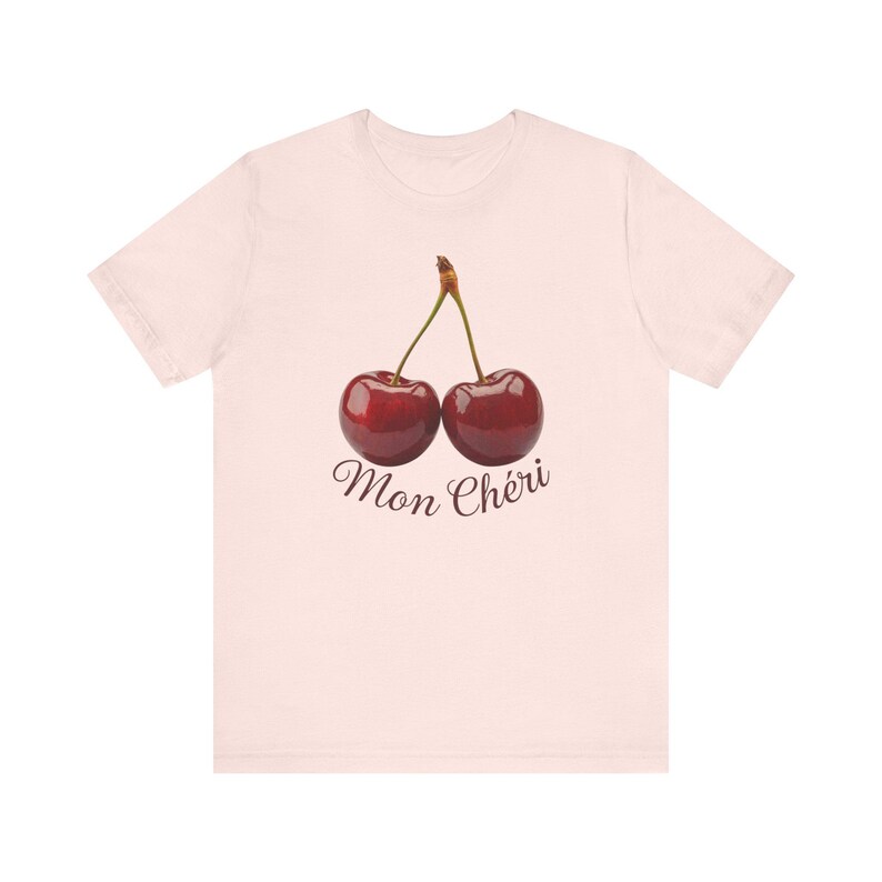 Cherry Coquette Shirt, Mon Cheri Cherry Shirt, Y2K Red Cherries Graphic T-Shirt, Trendy Cherry TShirt for women, Cherry Bomb 90s 2000s Tee image 7