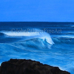 Zeegezicht, zeeschildering, Atlantic Rollers - Wenskaart van mijn schilderij van Atlantic Rollers voor de Canarische Eilanden