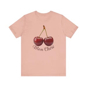 Cherry Coquette Shirt, Mon Cheri Cherry Shirt, Y2K Red Cherries Graphic T-Shirt, Trendy Cherry TShirt for women, Cherry Bomb 90s 2000s Tee image 6