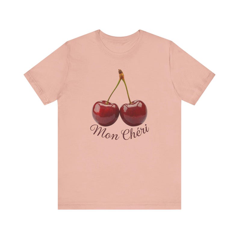 Cherry Coquette Shirt, Mon Cheri Cherry Shirt, Y2K Red Cherries Graphic T-Shirt, Trendy Cherry TShirt for women, Cherry Bomb 90s 2000s Tee image 6