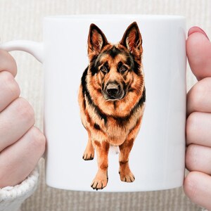 Deutscher Schäferhund Liebhaber Becher Schäferhund Geschenk Schäferhund Becher Schäferhund Portrait für Hundeliebhaber Hund Mamma Weihnachtsgeschenk 11 & 15 Unzen Keramikbecher
