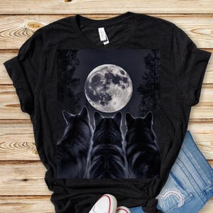 Vintage Wolf 90s Shirt,Three Wolves Y2K Graphic TShirt, Wolf Lovers Retro Tee, 2000s Nature Moon Shirt, Nostalgia Unisex Oversize Wolf Tee
