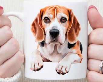 Beagle Dog Lover Mug Beautiful Beagle Mug Cute Beagle Mug Gift Beagle Portrait for dog lover Dog Mamma Christmas gift 11 & 15oz ceramic mug