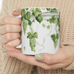 Grapevine mug, grapevine giftBramble mug Pressed Flowers Mug, Boho Wildflowers Cottagecore Coffee Mug, Flower Garden Lover Gift Mug For Her