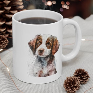 Brittany Dog Mug, Adorable Brittany dog doggy gift mug,Brittany dog lover gift, watercolour dog lover mug US