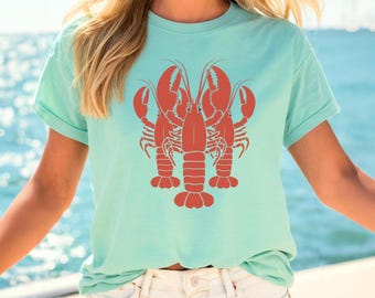 Lobster Shirt, Lobster TShirt Fisherman Aesthetic Womens Clothing, Sardine Tshirt Seafood Shirt, Nautical Shirt Cruise Shirt Vacation Tshirt
