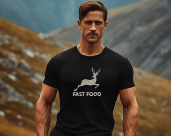 Hunting Fast Food Shirt Men Funny Joke Hunting Shirt Dad Hunter TShirt Deer Hunting Shirts Rude Offensive Gifts Hunters Deer Fast Food Shirt