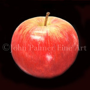 Apfelbild Grußkarte, Cottagecore, Apfeldruck von meinem Apfel