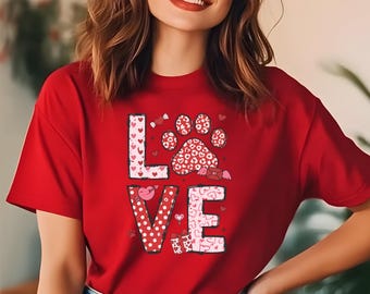 Dog Mom Valentine Shirt For Dog Mama Tshirt Dog Mom Tee shirt Valentine Dog T Shirt Dog Mama Women Shirt Dog Mom Coquette Tshirt MORE COLORS