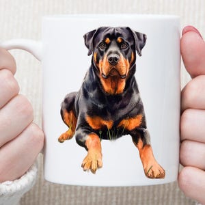 Rottweiler Dog Lover Mug Beautiful Rottie Mug Rottwieler Mug Gift Rottweiler Portrait for dog lover Dog Mamma Christmas gift 11 & 15oz  mug