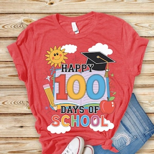 100 Days of School Shirt, 100 Day Shirt, 100th Day Of School Celebration, Student Shirt,Back to School Shirt, Gift For Teacher MORE COLORS
